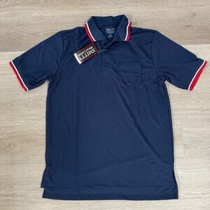 Smitty Polo Shirt Mens Large Navy Blue BBS300 Moisture Wicking Umpire Referee